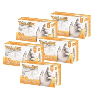 Luva Látex Talge com pó – Kit com 5 caixas