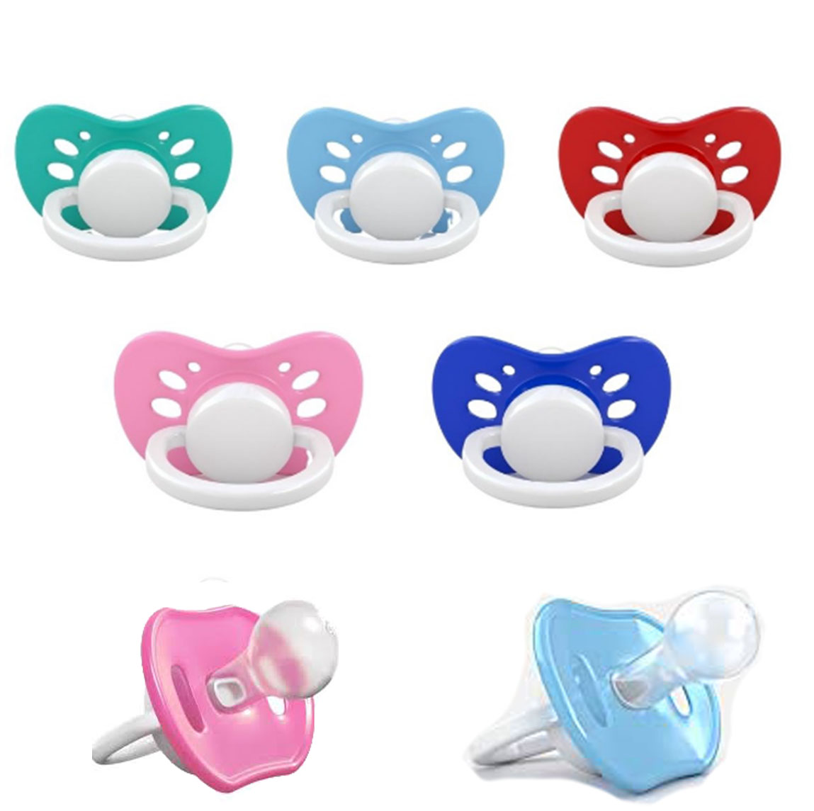Chupeta Ventilada Bico Silicone Redondo para Bebê Infantil Rosa - Image 2